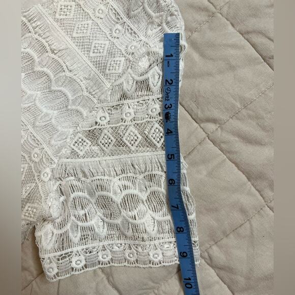 Revolve X Tularosa Lambros White Embroidered Lace Mini Dress - Large - Picture 12 of 12